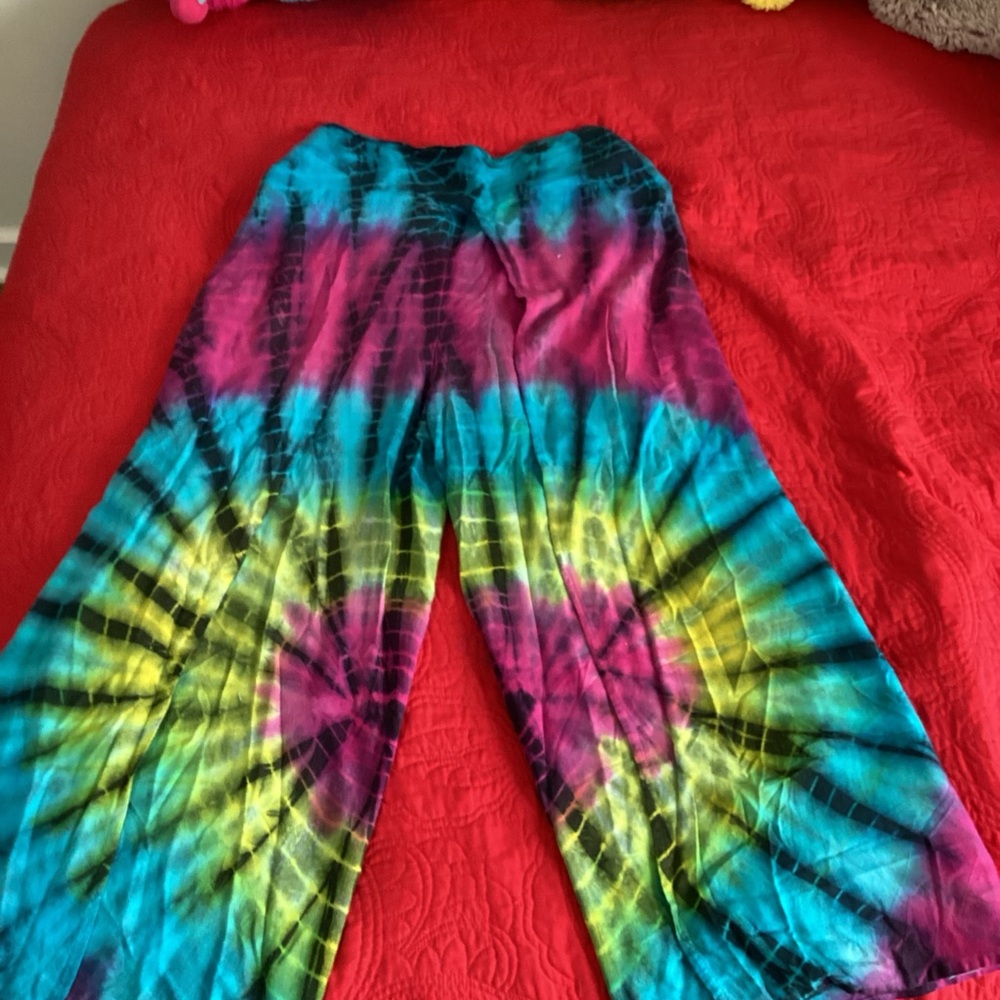 Vibrant Tie-Dye Wide-Leg Pants